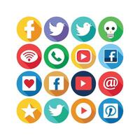 Social Media Icon Set Collection for Websites and Mobile Applications vector