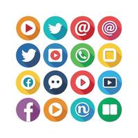 Social Media Icon Set Collection for Websites and Mobile Applications vector