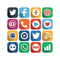 Social Media Icon Set Collection for Websites and Mobile Applications vector