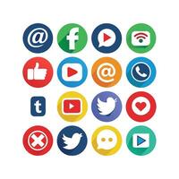 Social Media Icon Set Collection for Websites and Mobile Applications vector