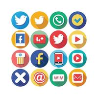 Social Media Icon Set Collection for Websites and Mobile Applications vector
