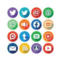 Social Media Icon Set Collection for Websites and Mobile Applications vector