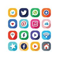 Social Media Icon Set Collection for Websites and Mobile Applications vector