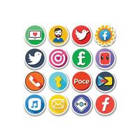 Social Media Icon Set Collection for Websites and Mobile Applications vector