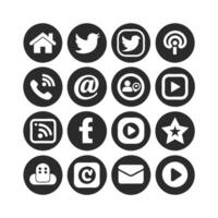 Social Media Icon Set Collection for Websites and Mobile Applications vector