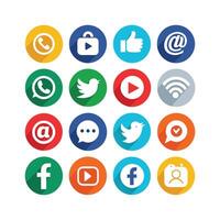 Social Media Icon Set Collection for Websites and Mobile Applications vector