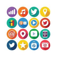 Social Media Icon Set Collection for Websites and Mobile Applications vector