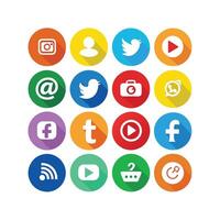 Social Media Icon Set Collection for Websites and Mobile Applications vector