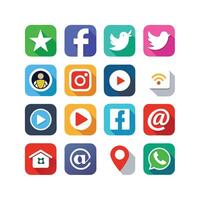 Social Media Icon Set Collection for Websites and Mobile Applications vector