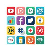 Social Media Icon Set Collection for Websites and Mobile Applications vector