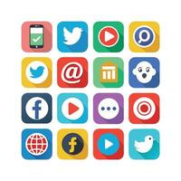 Social Media Icon Set Collection for Websites and Mobile Applications vector