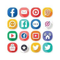 Social Media Icon Set Collection for Websites and Mobile Applications vector