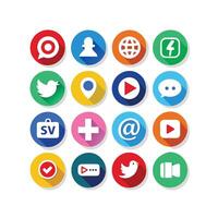 Social Media Icon Set Collection for Websites and Mobile Applications vector