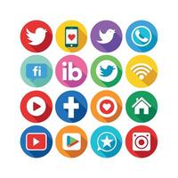 Social Media Icon Set Collection for Websites and Mobile Applications vector