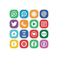 Social Media Icon Set Collection for Websites and Mobile Applications vector