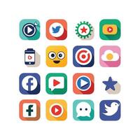 Social Media Icon Set Collection for Websites and Mobile Applications vector