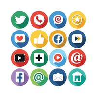 Social Media Icon Set Collection for Websites and Mobile Applications vector