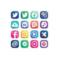 Social Media Icon Set Collection for Websites and Mobile Applications vector