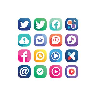 Social Media Icon Set Collection for Websites and Mobile Applications