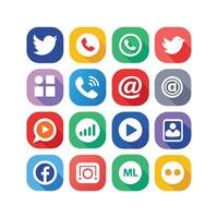 Social Media Icon Set Collection for Websites and Mobile Applications vector
