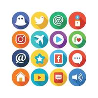 Social Media Icon Set Collection for Websites and Mobile Applications vector