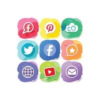Social Media Icon Set Collection for Websites and Mobile Applications vector