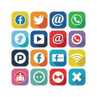 Social Media Icon Set Collection for Websites and Mobile Applications vector