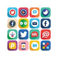Social Media Icon Set Collection for Websites and Mobile Applications vector