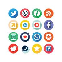 Social Media Icon Set Collection for Websites and Mobile Applications vector