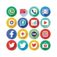 Social Media Icon Set Collection for Websites and Mobile Applications vector