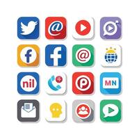 Social Media Icon Set Collection for Websites and Mobile Applications vector