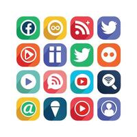 Social Media Icon Set Collection for Websites and Mobile Applications vector