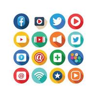 Social Media Icon Set Collection for Websites and Mobile Applications vector
