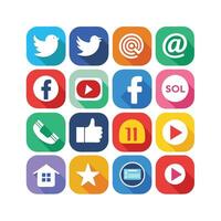 Social Media Icon Set Collection for Websites and Mobile Applications vector