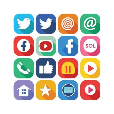 Social Media Icon Set Collection for Websites and Mobile Applications