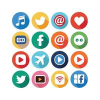 Social Media Icon Set Collection for Websites and Mobile Applications vector