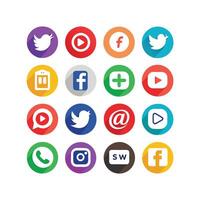 Social Media Icon Set Collection for Websites and Mobile Applications vector
