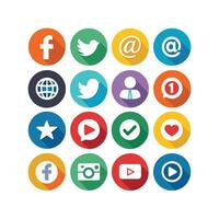 Social Media Icon Set Collection for Websites and Mobile Applications vector