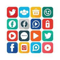 Social Media Icon Set Collection for Websites and Mobile Applications vector