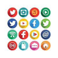 Social Media Icon Set Collection for Websites and Mobile Applications vector
