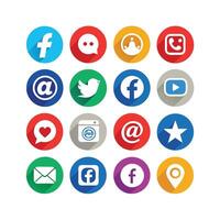 Social Media Icon Set Collection for Websites and Mobile Applications vector