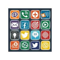 Social Media Icon Set Collection for Websites and Mobile Applications vector