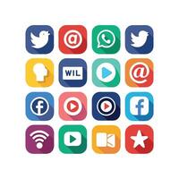 Social Media Icon Set Collection for Websites and Mobile Applications vector