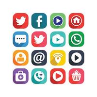 Social Media Icon Set Collection for Websites and Mobile Applications vector
