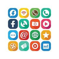 Social Media Icon Set Collection for Websites and Mobile Applications vector