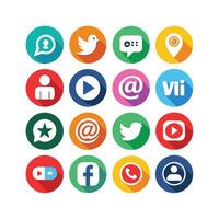 Social Media Icon Set Collection for Websites and Mobile Applications vector