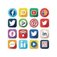 Social Media Icon Set Collection for Websites and Mobile Applications vector