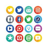 Social Media Icon Set Collection for Websites and Mobile Applications vector