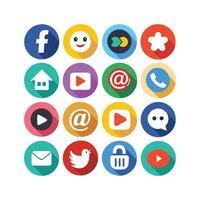 Social Media Icon Set Collection for Websites and Mobile Applications vector