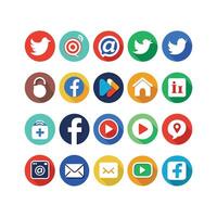 Social Media Icon Set Collection for Websites and Mobile Applications vector